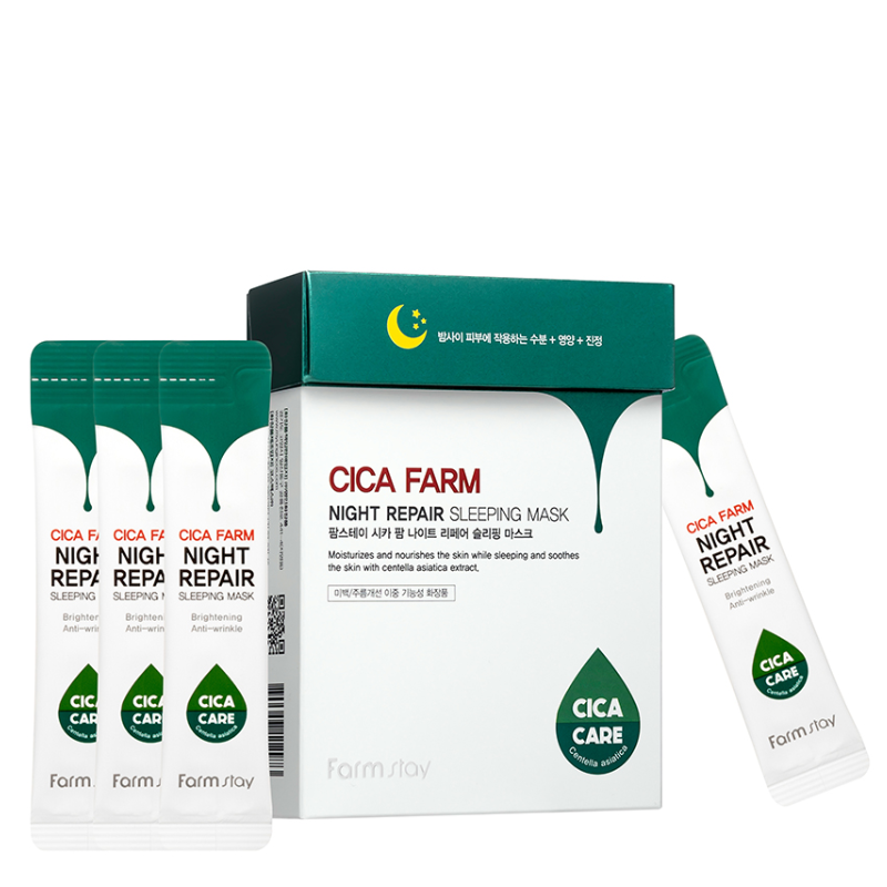 Best Korean Skincare SLEEPING MASK Cica Farm Night Repair Sleeping Mask Set (20 pcs) Farm Stay