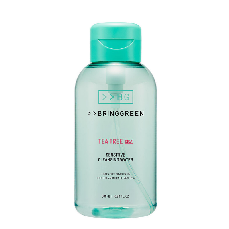 Best Korean Skincare CLEANSING WATER Tea Tree Cica Sensitive Cleansing Water BRING GREEN