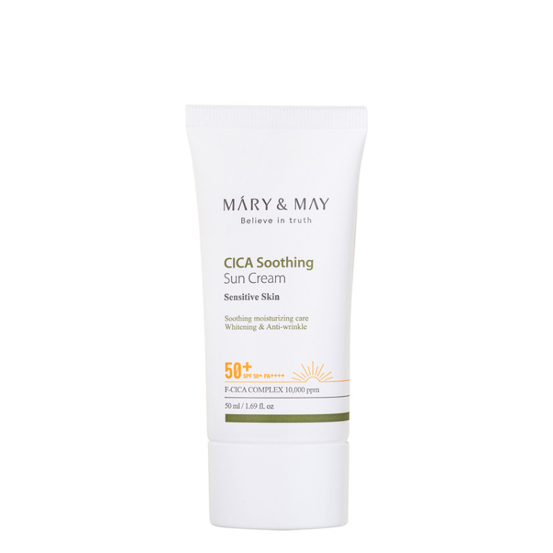 Best Korean Skincare SUN CREAM Cica Soothing Sun Cream 50+ PA++++ MARY&MAY
