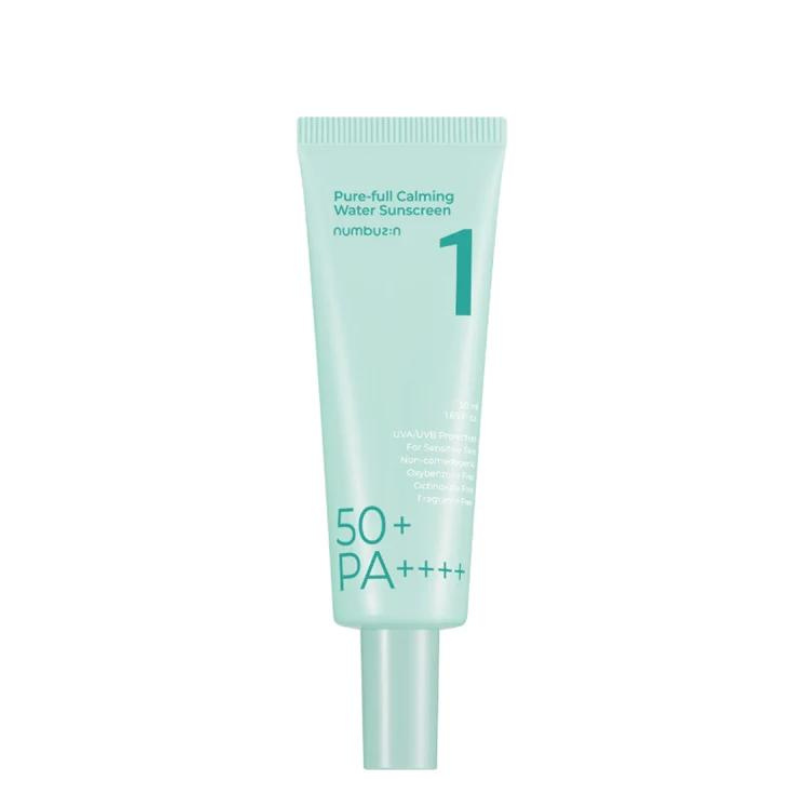Best Korean Skincare SUN CREAM No.1 Pure-full Calming Water Sunscreen SPF 50 PA++++ numbuzin
