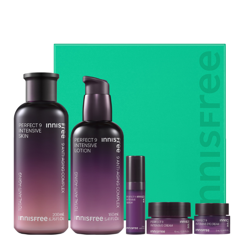 Best Korean Skincare SET Perfect 9 Intensive Skincare Set innisfree