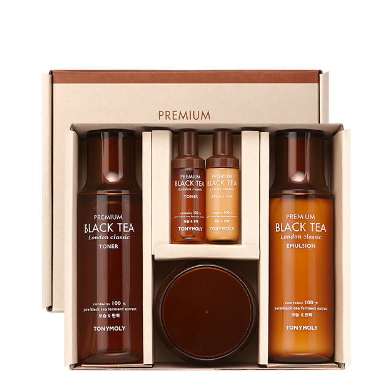 Best Korean Skincare SET The Black Tea London Classic Skincare 3 pieces Set TONYMOLY