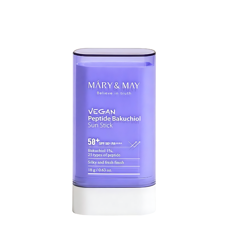 Best Korean Skincare SUN STICK Vegan Peptide Bakuchiol Sun Stick SPF50+ PA++++ MARY&MAY