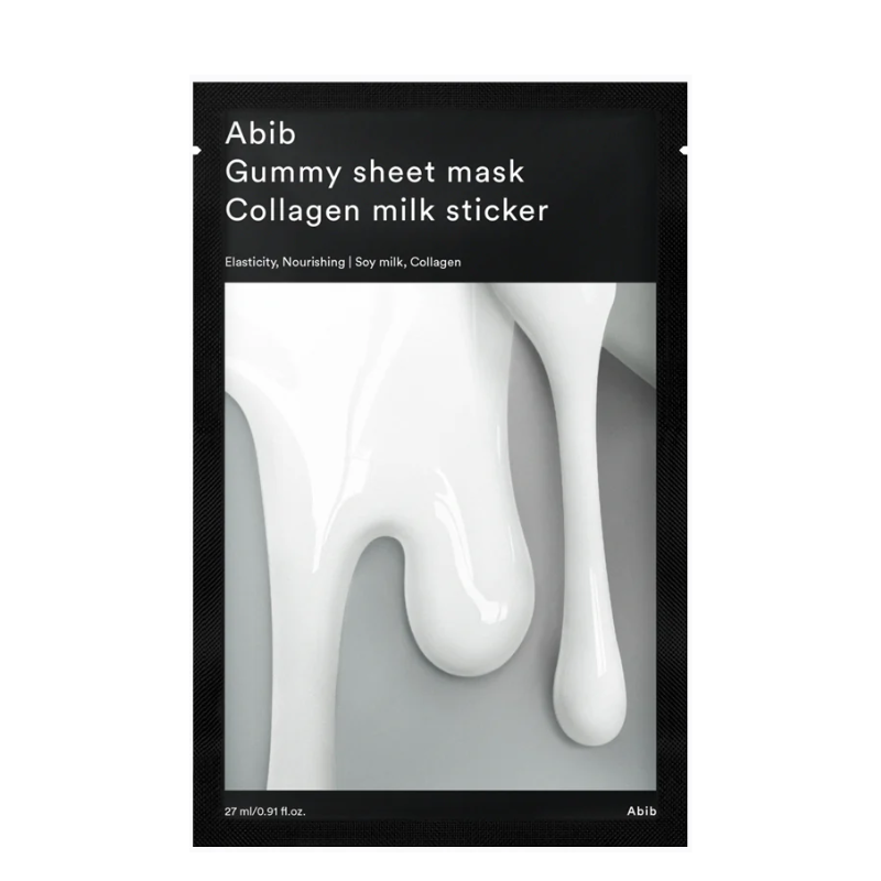 Best Korean Skincare SHEET MASK Gummy Sheet Mask Collagen Milk Sticker Set (10 masks) Abib