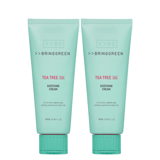 Best Korean Skincare CREAM Tea Tree Soothing CICA Cream Value Set BRING GREEN