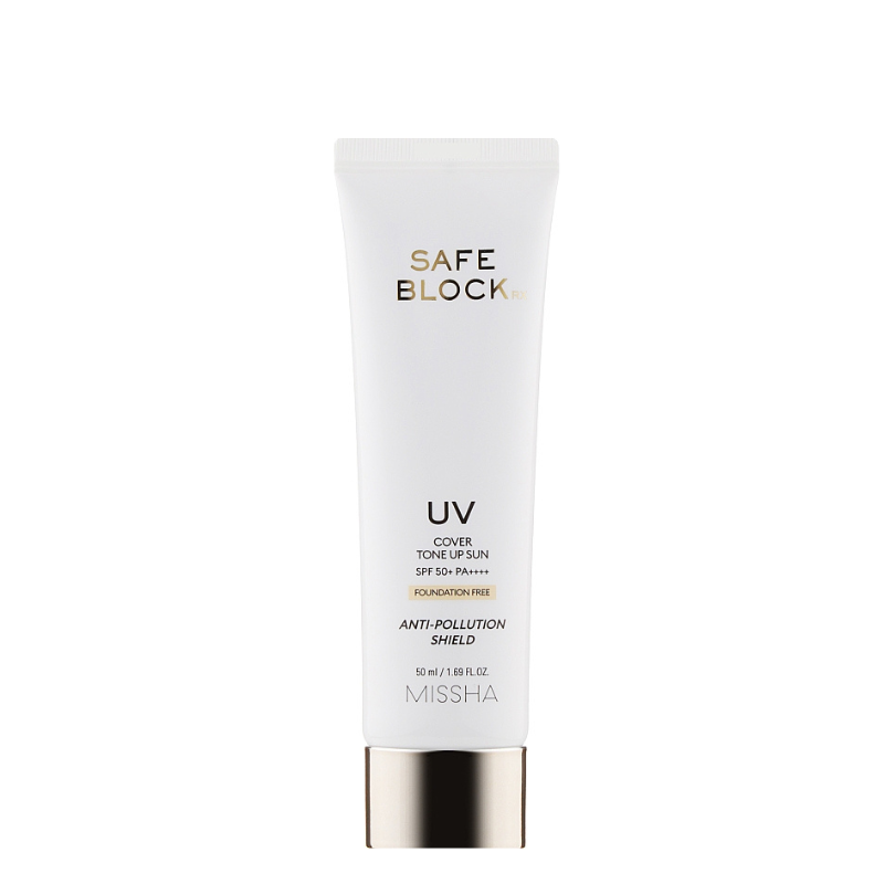 Best Korean Skincare SUN CREAM Safe Block RX Cover Tone Up Sun SPF50+ PA++++ MISSHA
