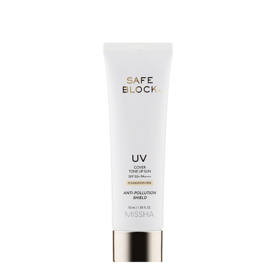 Best Korean Skincare SUN CREAM Safe Block RX Cover Tone Up Sun SPF50+ PA++++ MISSHA