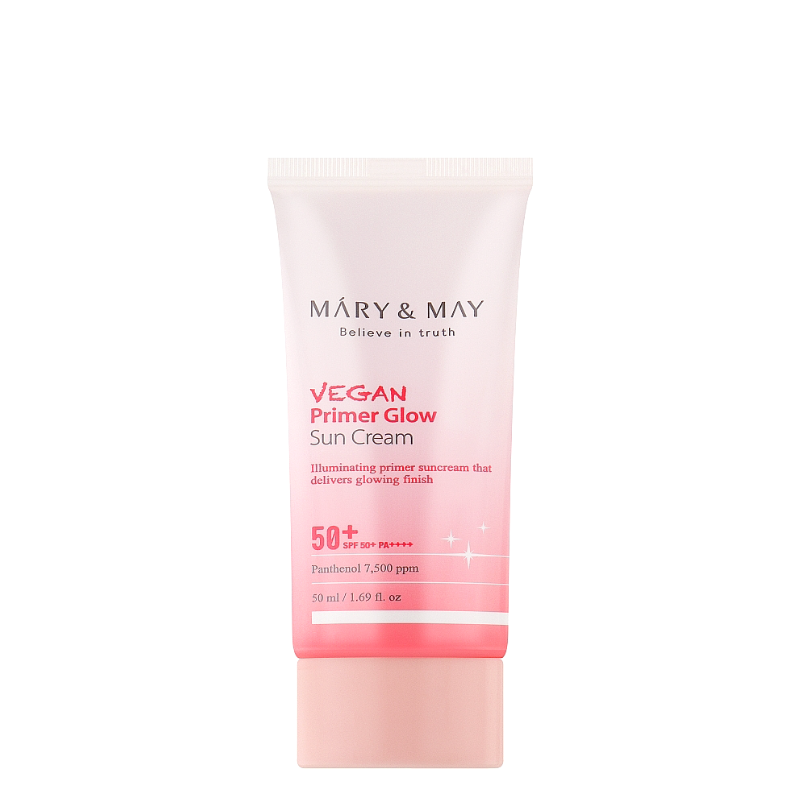 Best Korean Skincare SUN CREAM Vegan Primer Glow Sun Cream SPF50+ PA++++ MARY&MAY
