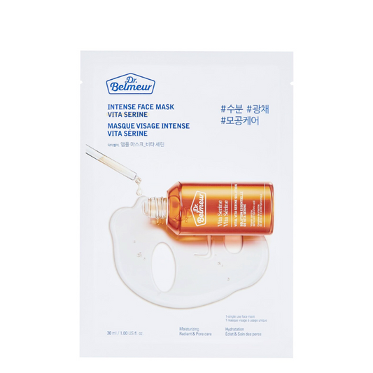 Best Korean Skincare SHEET MASK Intense Face Mask Vita Serine Set (10 masks) Dr. Belmeur