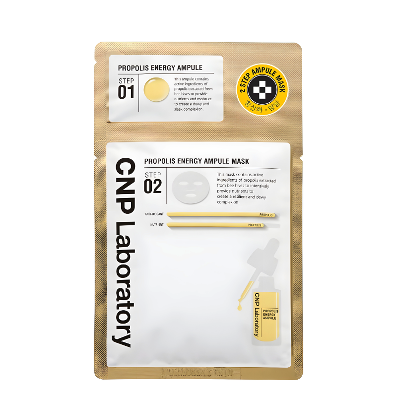 Best Korean Skincare SHEET MASK Propolis Energy Ampule 2-Step Mask Set (5 masks) CNP Laboratory