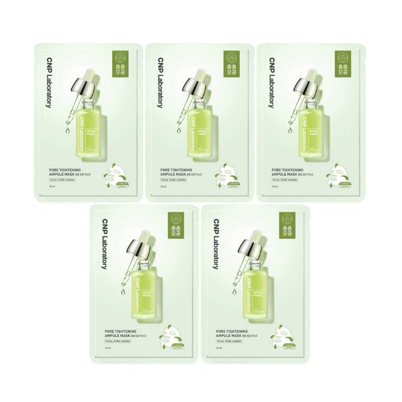 Best Korean Skincare SHEET MASK Pore Tightening Ampule Mask Set (5 masks) CNP Laboratory