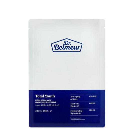Best Korean Skincare SHEET MASK Total Youth Biome Derma Mask Set (5 masks) Dr. Belmeur