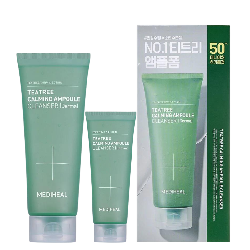 Best Korean Skincare CLEANSING FOAM Teatree Calming Ampoule Cleanser Special Set (200ml+50ml) MEDIHEAL