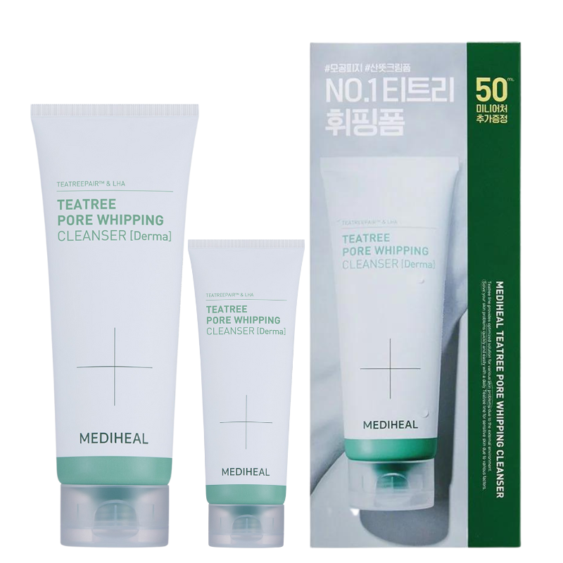 Best Korean Skincare CLEANSING FOAM Teatree Pore Whip Cleanser Special Set (200ml+50ml) MEDIHEAL