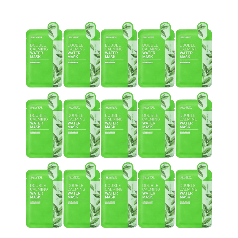 Best Korean Skincare SHEET MASK Double Calming Water Mask Set (15 masks) MEDIHEAL