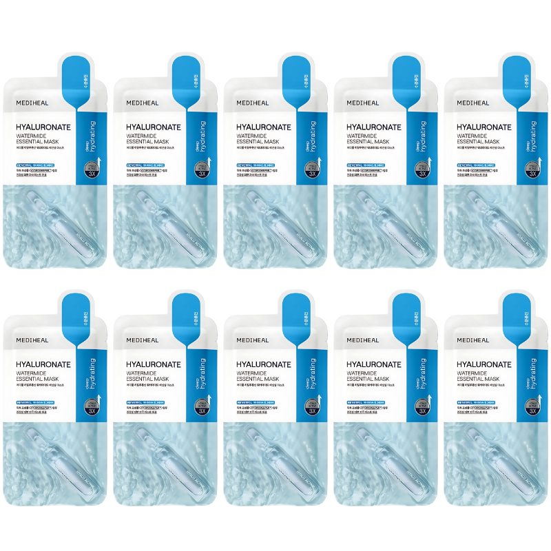 Best Korean Skincare SHEET MASK Watermide Essential Mask Set (10 masks) MEDIHEAL
