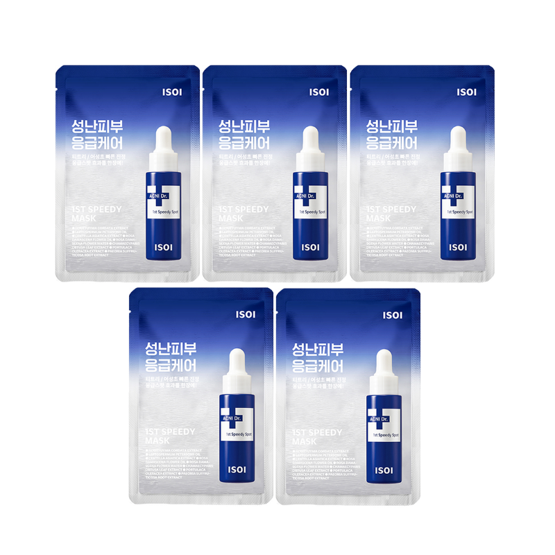 Best Korean Skincare SHEET MASK ACNI Dr. 1st Speedy Mask Set (5 masks) ISOI