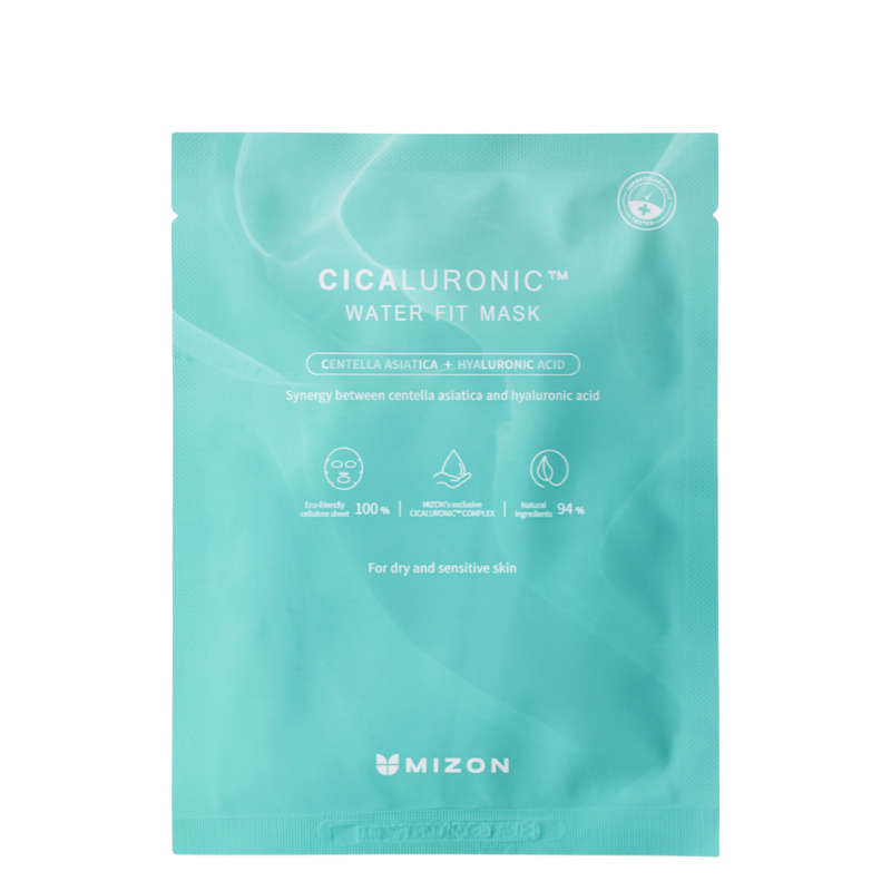 Best Korean Skincare SHEET MASK Cicaluronic Water Fit Mask Set (10 masks) MIZON