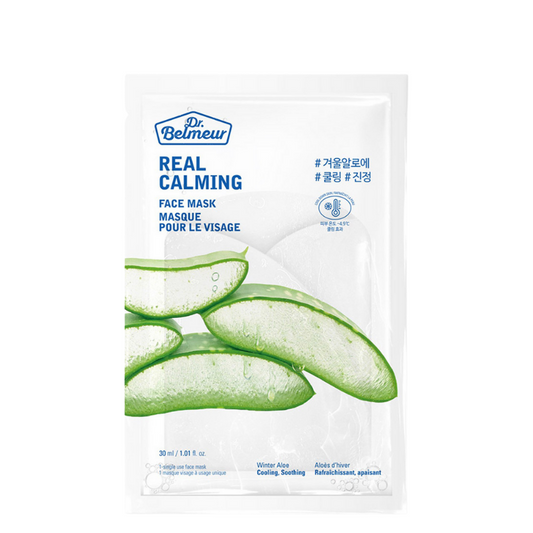 Best Korean Skincare SHEET MASK Real Calming Face Mask Winter Aloe Set (5 masks) Dr. Belmeur