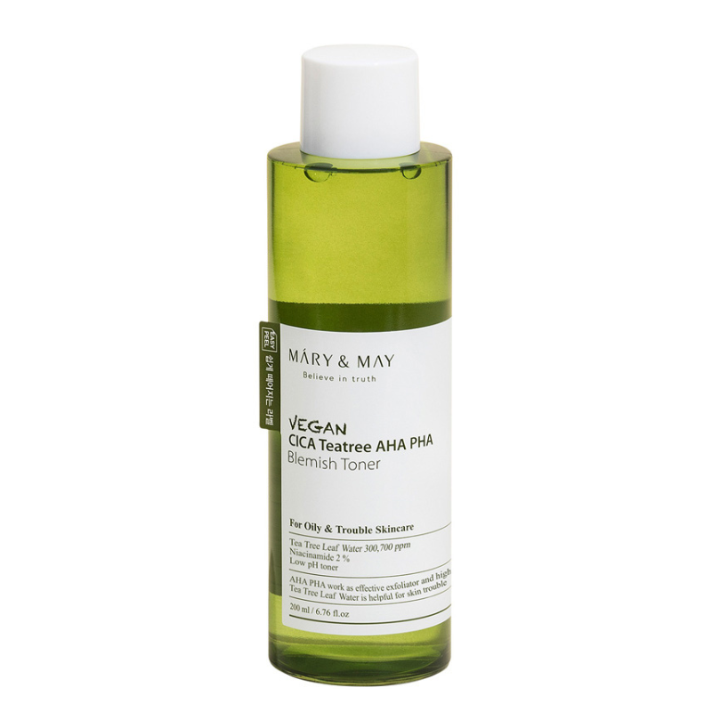 Best Korean Skincare TONER Vegan Cica Teatree AHA PHA Blemish Toner MARY&MAY