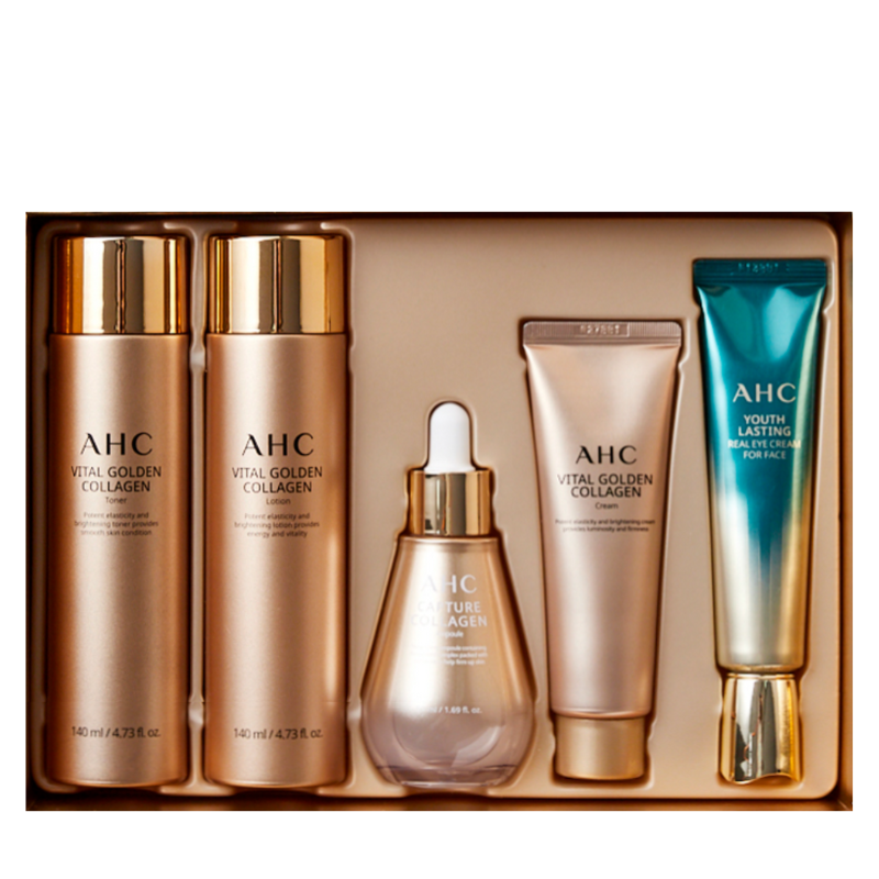 Best Korean Skincare SET Vital Golden Collagen Youth Total Care Set AHC