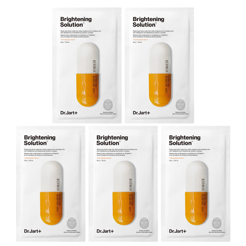Best Korean Skincare SHEET MASK Dermask Micro Jet Brightening Solution Set ( 5 masks) Dr.Jart+