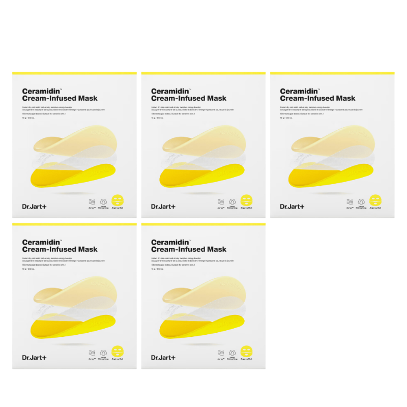 Best Korean Skincare SHEET MASK Ceramidin Cream-Infused Mask Set (5 masks) Dr.Jart+