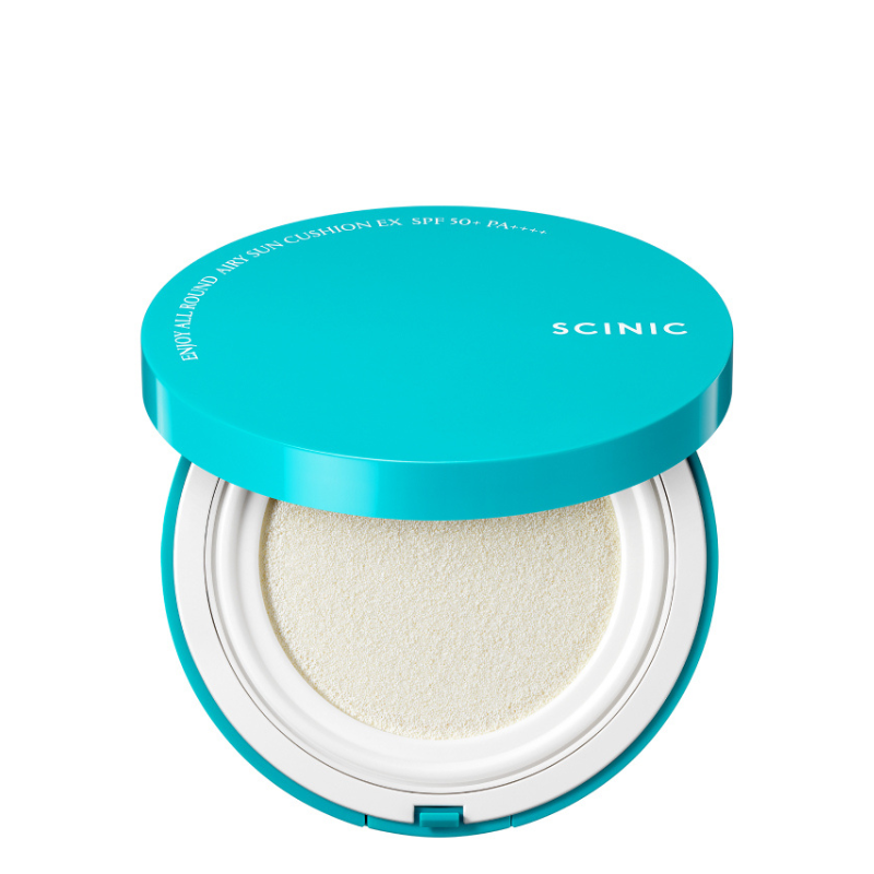Best Korean Skincare SUN CUSHION Enjoy All Round Airy Sun Cushion EX SPF50+PA++++ SCINIC