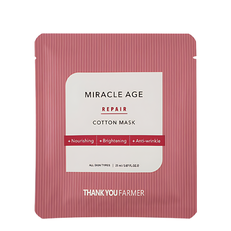 Best Korean Skincare SHEET MASK Miracle Age Repair Cotton Mask (5 masks) THANK YOU FARMER