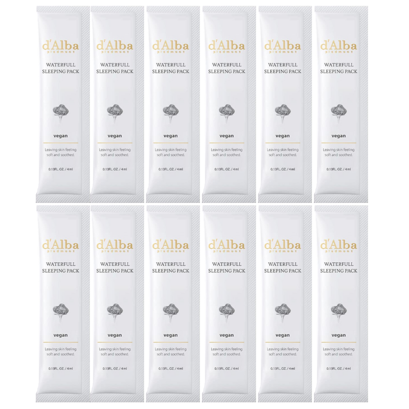 Best Korean Skincare SLEEPING MASK Waterfull Vegan Sleeping Pack (4ml * 12packs) d'Alba