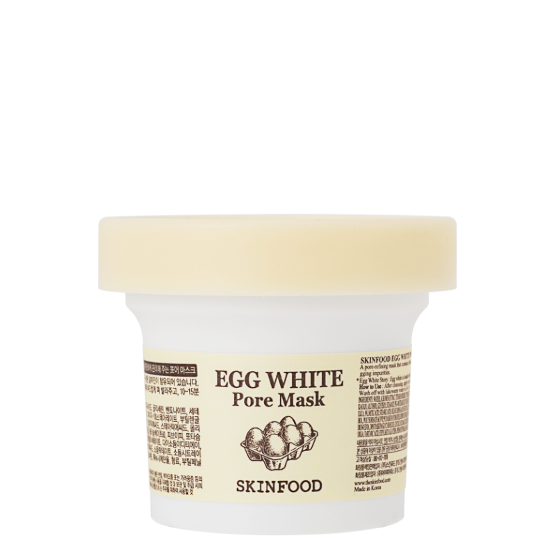 Best Korean Skincare WASH-OFF MASK Egg White Pore Mask SKINFOOD