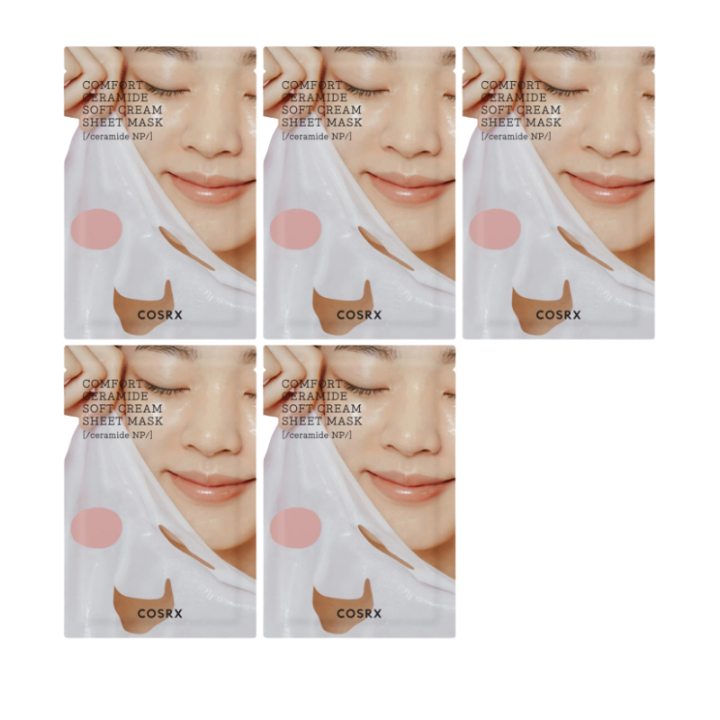 Best Korean Skincare SHEET MASK Balancium Comfort Ceramide Soft Cream Sheet Mask Set COSRX