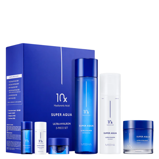 Best Korean Skincare SET Super Aqua Ultra Hyalron 3-Piece Set MISSHA