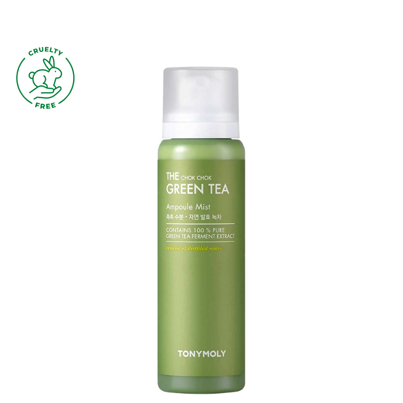 Best Korean Skincare MIST The Chok Chok Green Tea Ampoule Mist TONYMOLY