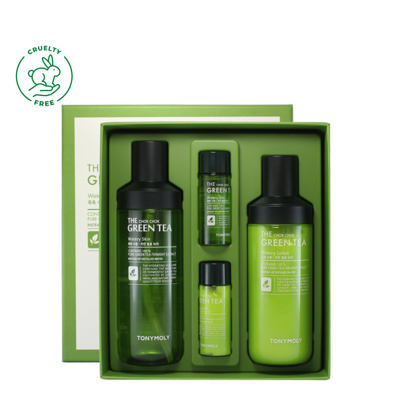 Best Korean Skincare SET The Chok Chok Green Tea Duo Set TONYMOLY