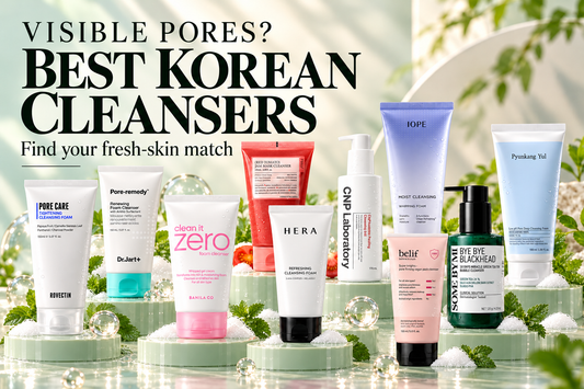 Ten Korean cleansers for large pores and uneven skin texture with the headline Best Korean Cleansers