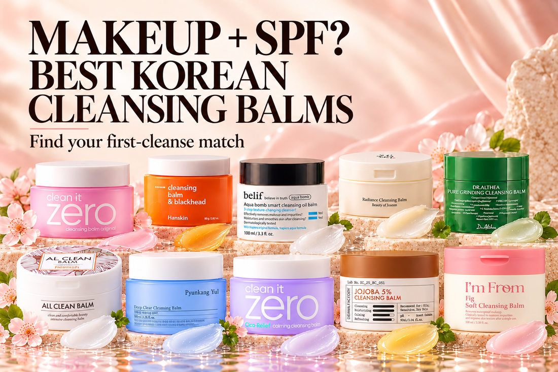 Best Korean cleansing balms for makeup and sunscreen removal featuring ten products from BANILA CO, heimish, Beauty of Joseon, Dr.Althea and more