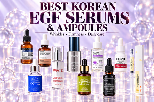 Best Korean EGF serums and ampoules for wrinkles and firmness with ten collection products