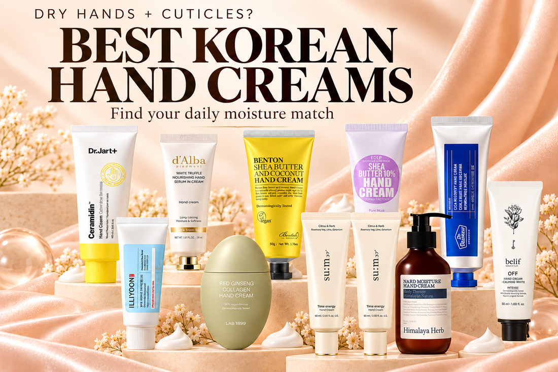 Korean hand creams from Dr.Jart+, Benton, ILLIYOON, d'Alba, and more for dry hands and cuticles