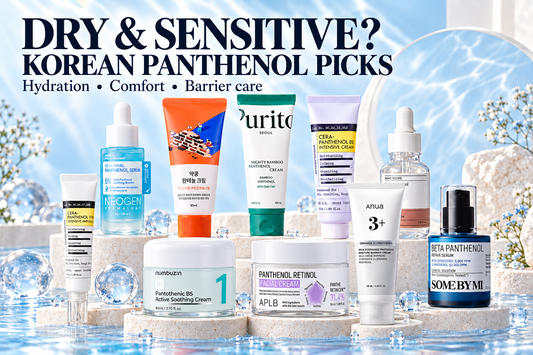 Korean panthenol skincare for dry and sensitive skin: ten serums and creams