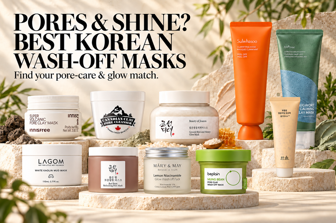 Korean wash-off masks for pores, oil control and glowing skin from innisfree, Beauty of Joseon, Isntree and more