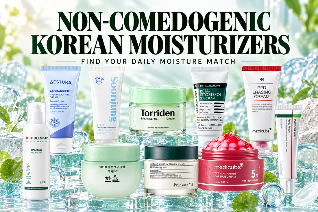 Non-comedogenic Korean moisturizers from AESTURA, ETUDE, Torriden, medicube, and more