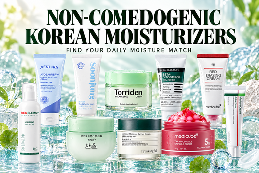 Non-comedogenic Korean moisturizers from AESTURA, ETUDE, Torriden, medicube, and more