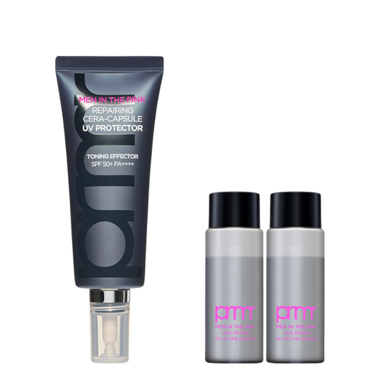 Men In The Pink Repairing Cera-Capsule UV Protector Toning Effector SPF50+ PA++++ Set