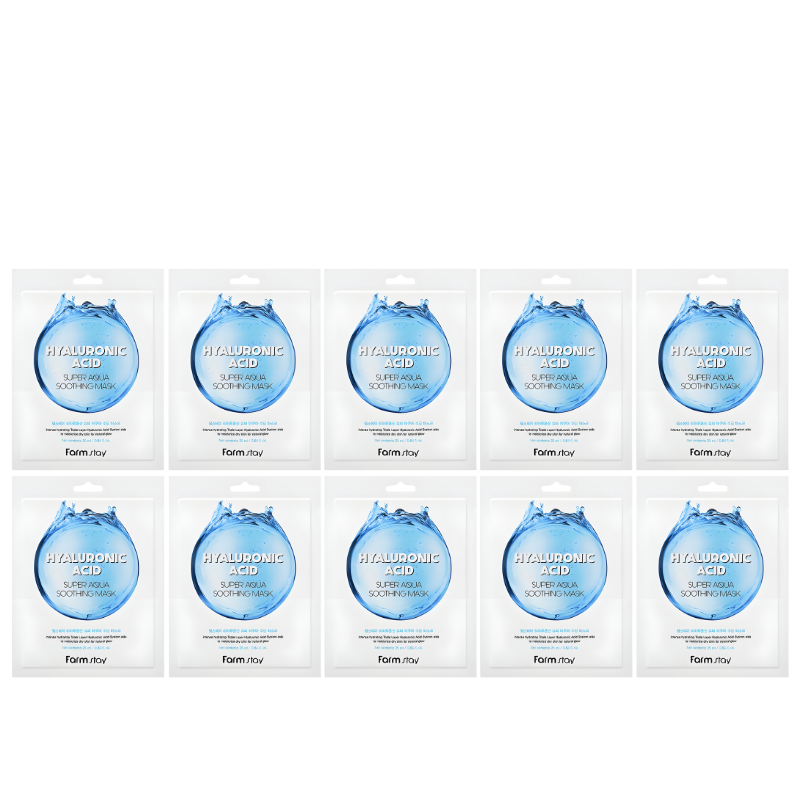 Hyaluronic Acid Super Aqua Soothing Mask Set (10 masks)