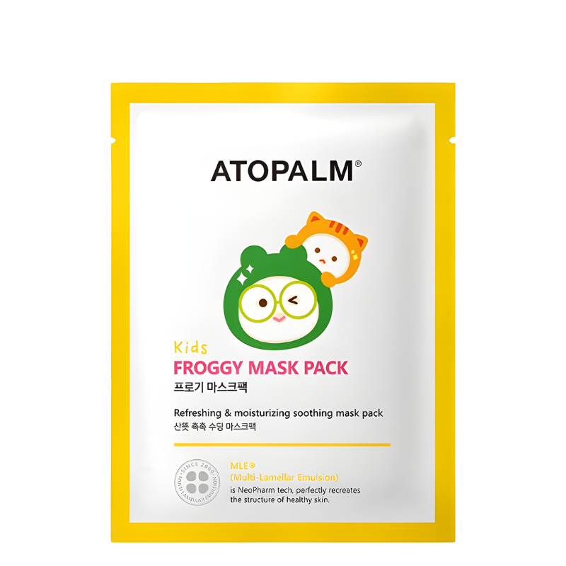 Best Korean Skincare SHEET MASK Kids Froggy Mask Pack Set (5 masks) ATOPALM