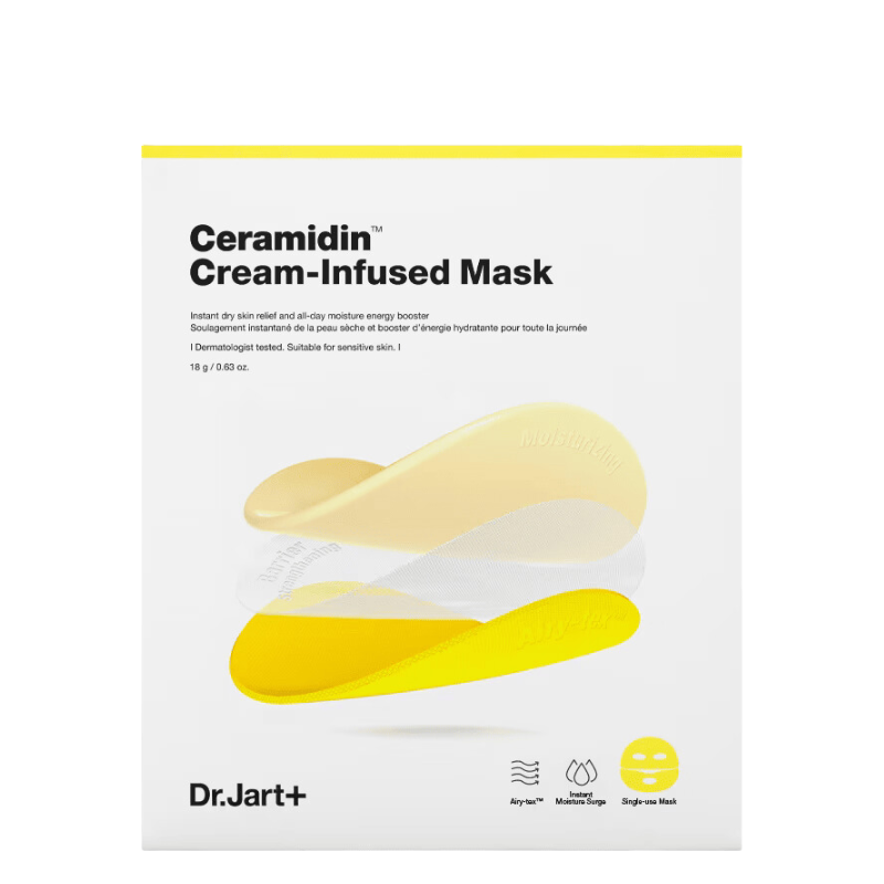 Best Korean Skincare SHEET MASK Ceramidin Cream-Infused Mask Set (5 masks) Expiration date: December 2023 Dr.Jart+