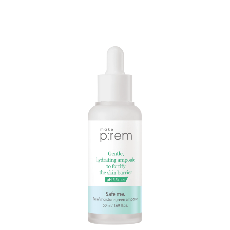 Best Korean Skincare AMPOULE Safe Me Relief Moisture Green Ampoule Serum make p:rem