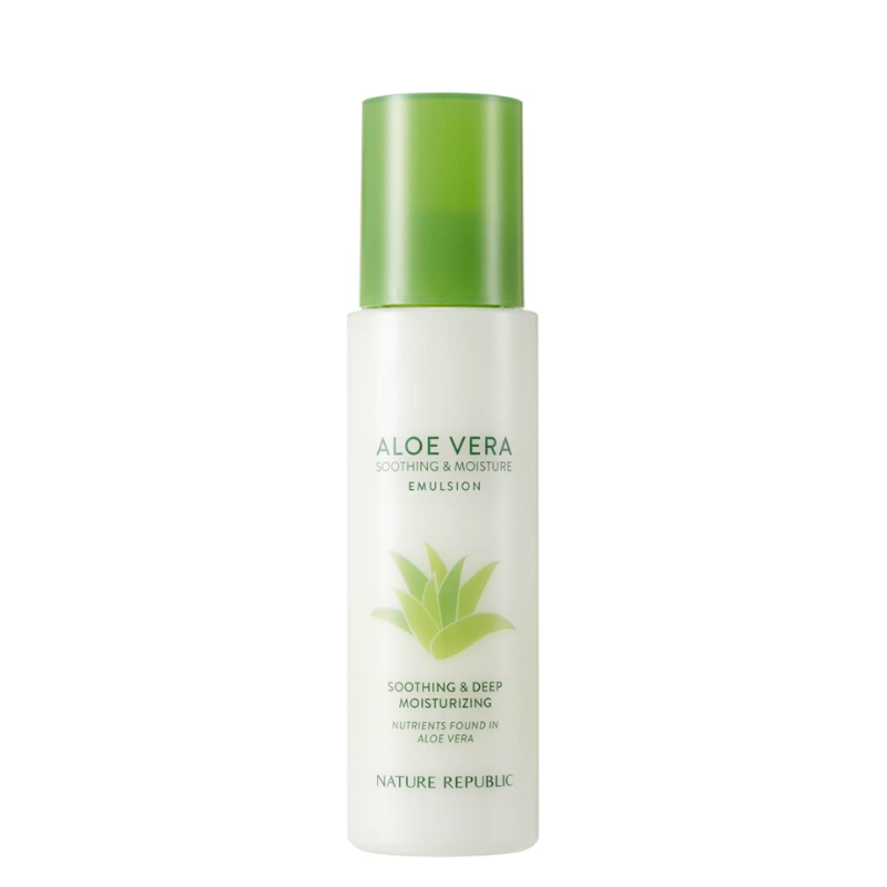 Best Korean Skincare LOTION/EMULSION Soothing & Moisture Aloe Vera 80% Emulsion NATURE REPUBLIC