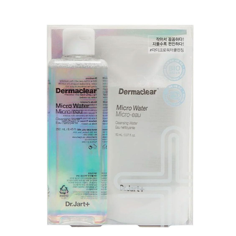 Best Korean Skincare CLEANSING WATER Dermaclear Micro Water with refill (250ml + 150ml) Dr.Jart+